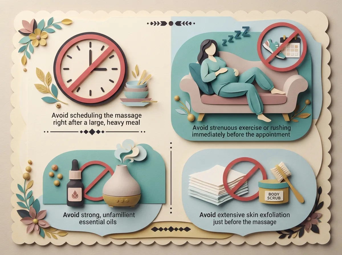 what should i avoid before a prenatal massage